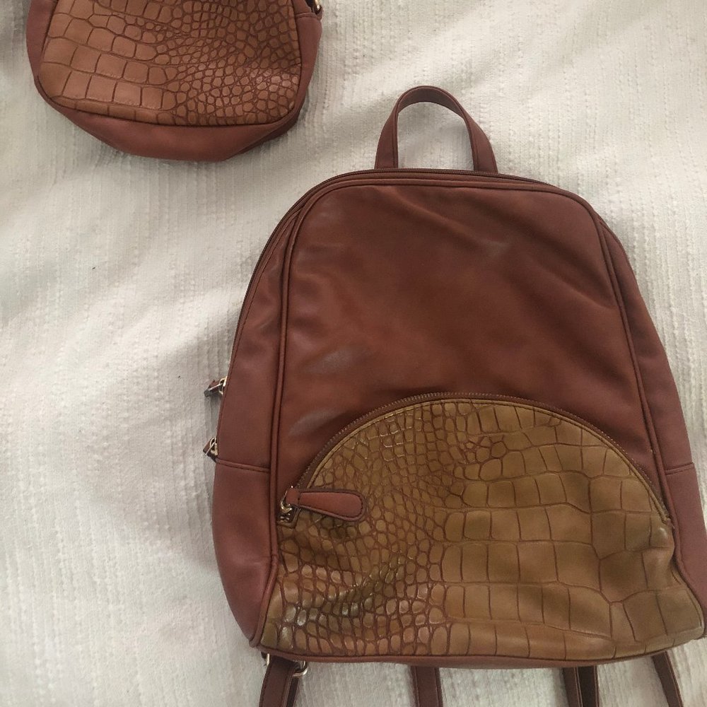 Faux Leather Backpack